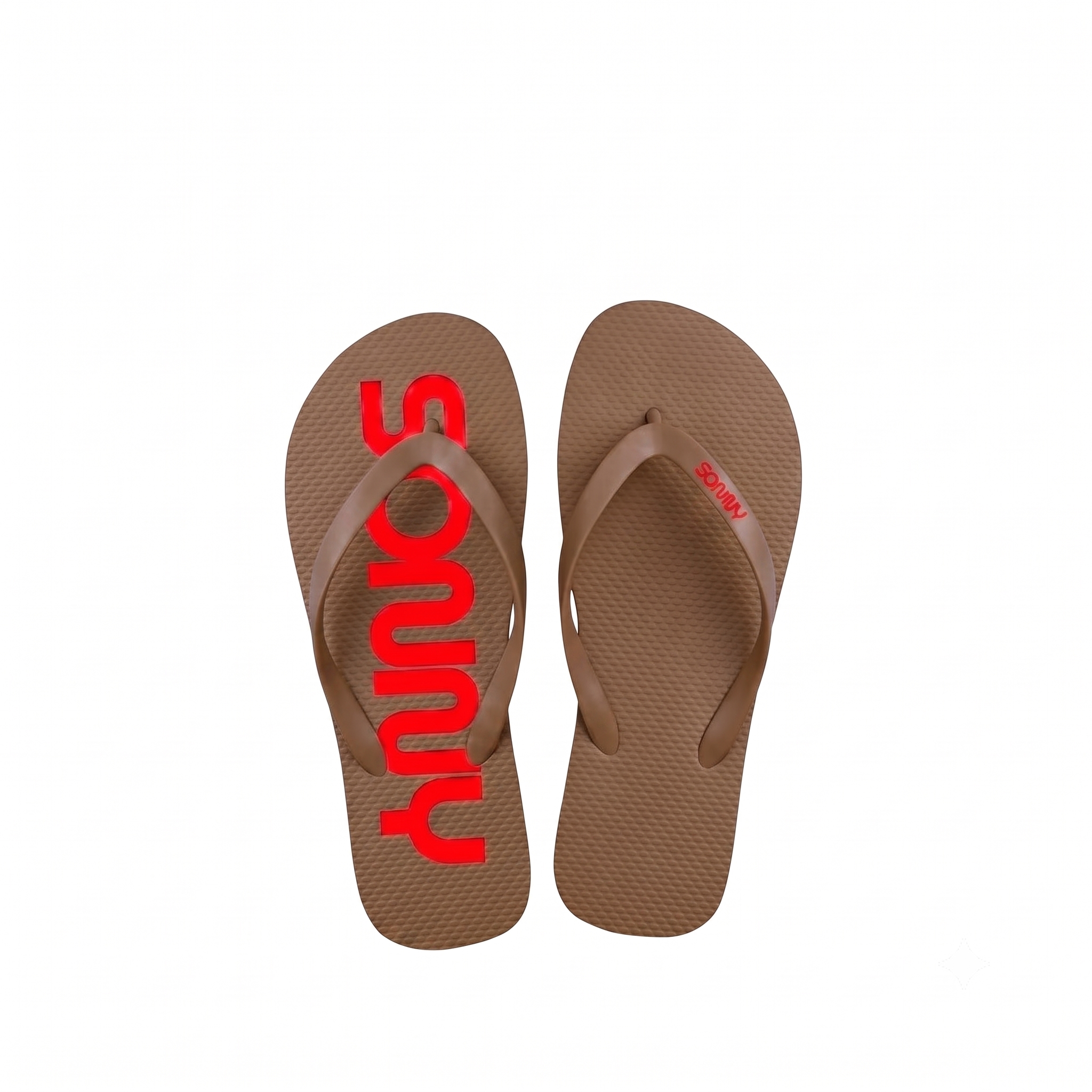 Brown flip flops